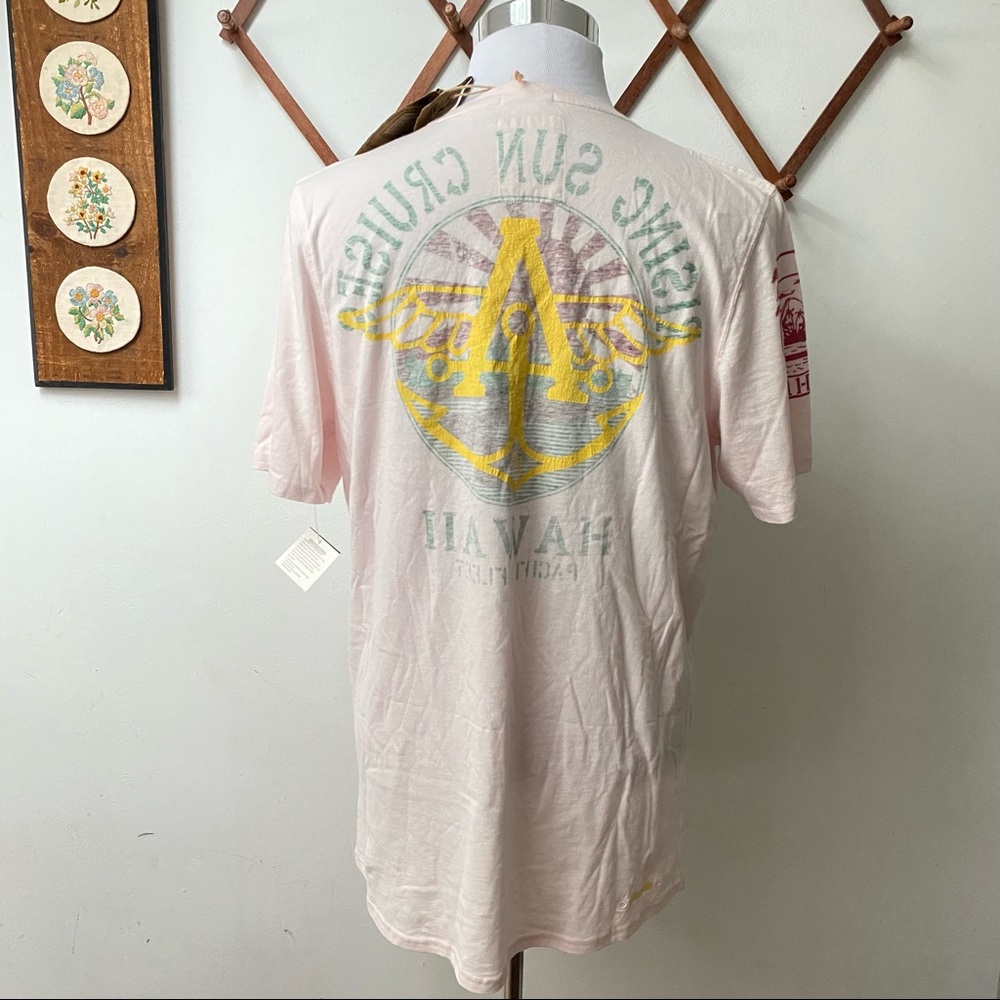 NWT Ringspun Submarine Hawaiian Tee Light Pink Summer Shirt